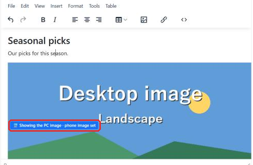 An image with the blue Showing the PC image badge