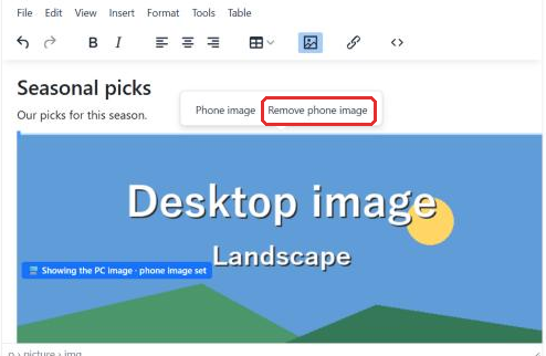 The Remove phone image button