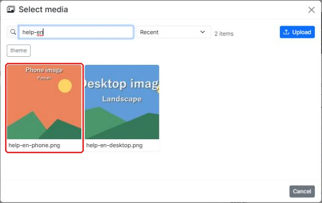 Picking the phone image in Select media