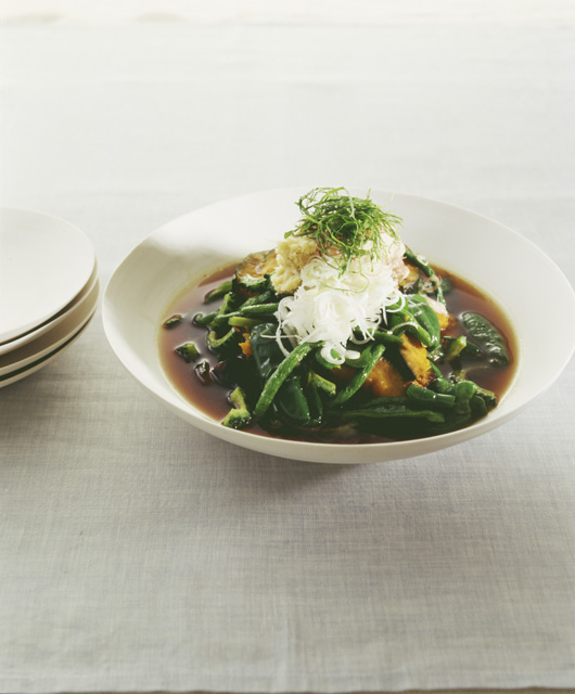 揚げ野菜のメープルめんつゆびたし